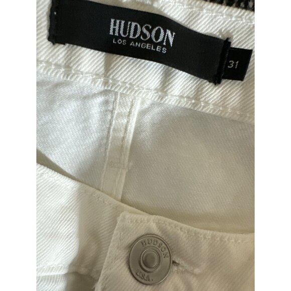 NWT Hudson Distressed White Denim Shorts Size 31 - Picture 4 of 4